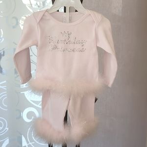 Truffles "Birthday Princess" matching pants and top - size 12-18 months
